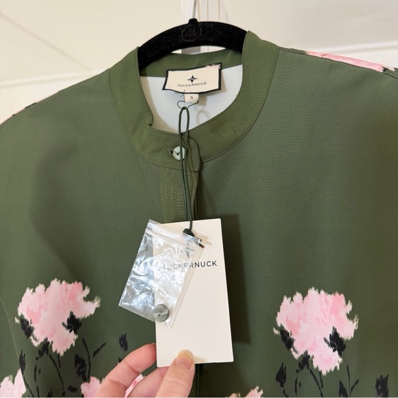 Tuckernuck Olive and Pressed Powder Floral Chloe Midi Shirt Dress NWT - Picture 16 of 16